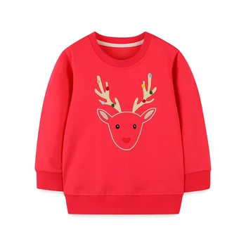 Метры для прыжков от 2 до 7 лет, Рождественские детские толстовки, осенне-весенняя одежда для малышей с длинными рукавами, детские рубашки с капюшоном для малышей