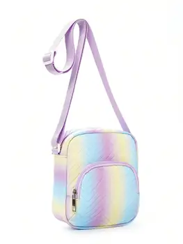 Милая многоцветная водонепроницаемая Квадратная детская сумка через плечо из искусственной кожи большой емкости для девочек и мальчиков, сумка через плечо, сумка-ранец