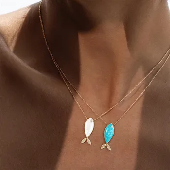 Модная Подвеска-Чокер в виде Океанской Рыбы, Ожерелье для женщин, Подарок ювелирных изделий для Вечеринок для девочек e804