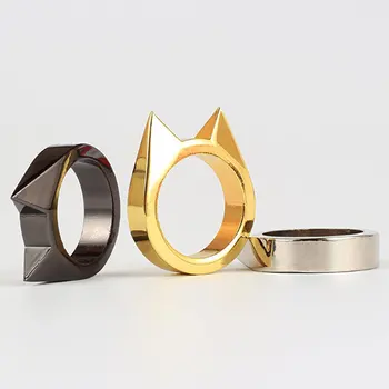 Модное кольцо с животными, винтажное аниме из фильмов, ювелирные изделия с кошачьими ушками, кольца для женщин, кольца для самообороны для Рождественской вечеринки, Защитные кольца