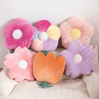 Моющаяся спинка в форме цветка Мягкая подушка Мягкие игрушки Подушка для ног Теплая подушка для спальни для всесезонного домашнего декора