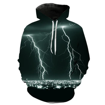 Мужская толстовка с 3D принтом Lightning, модные свитшоты, пуловер, толстовки с длинными рукавами для мальчиков и девочек, уличная повседневная куртка с капюшоном y2k