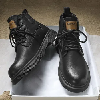Мужские кожаные водонепроницаемые ботильоны Chukka на шнуровке, оксфордские модельные ботинки, Повседневная деловая повседневная обувь для мужчин