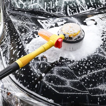 Набор автомобильных вращающихся щеток для мытья автомобиля, автоматически вращающаяся на 360 градусов Регулируемая щетка для мытья под высоким давлением для мойки автомобиля