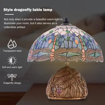 Настольная лампа в стиле стрекозы, антикварный роскошный настольный светильник из смолы в стиле бохо для комнаты