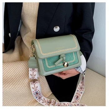 Новая маленькая сумка контрастного цвета, сумка на одно плечо, модная сумка через плечо, модная маленькая квадратная сумка через плечо в стиле ретро