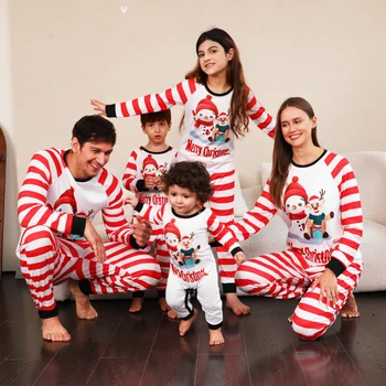 Новая Рождественская семейная пижама, модная Рождественская одежда с рисунком из мультфильма для всей семьи, праздничная уютная одежда для родителей и детей
