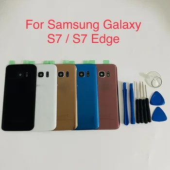Новая Стеклянная Задняя Крышка Батарейного Отсека Задней Панели Samsung Galaxy S7 G930 G930F G930FD S7 Edge G935 G935F G935FD Наклейки На Объектив Камеры