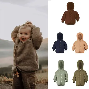 Новые шерстяные пальто Engel Kids для новорожденных, топ с длинными рукавами, теплое однотонное пальто для малышей, детская одежда, зимние детские удобные парки