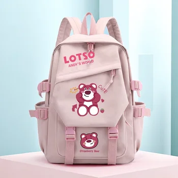 Новый креативный мультяшный рюкзак Disney Lotso для учащихся начальной школы, школьный рюкзак в кампусе колледжа, водонепроницаемая дышащая повседневная сумка