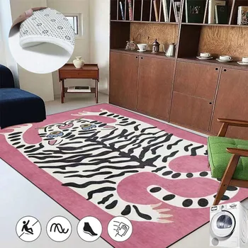 Новый Мультяшный Тигр, домашний ковер, Анимация в европейском стиле, ковры для гостиной, Нескользящий коврик для детской комнаты, коврики большой площади для спальни