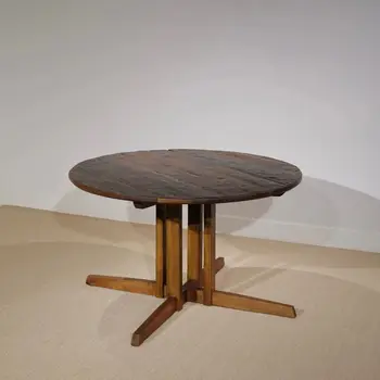 Обеденный стол из старого дерева ESG Recycle на слоновой ножке ручной работы, стол для винтажной мебели Wabi Sabi MCM