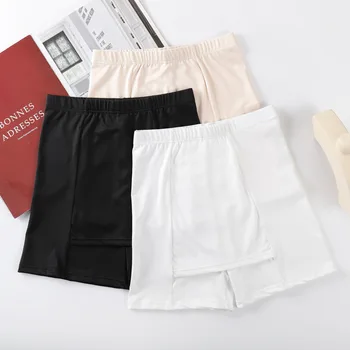 Однотонные защитные штаны с защитой от блеска для летних девочек из цельного ледяного шелка, без шрамов, подтягивающие живот и бедра, снизу Защитные штаны для подтяжки бедер