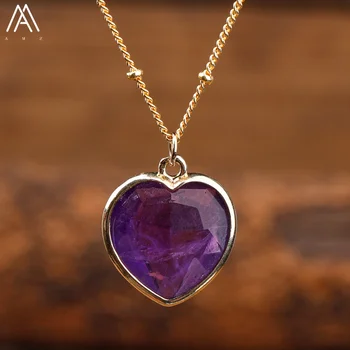 Ожерелье с подвеской в виде сердца из натуральных драгоценных камней, целебный кристалл, любовные украшения для женщин, подарки на День рождения