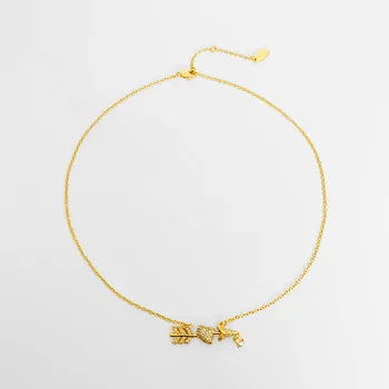 Ожерелье со стрелой Купидона, покрытое 18-каратным золотом, для женщин, подарок подруге