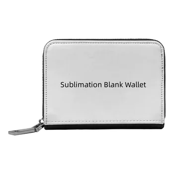 Персонализированный сублимационный пустой женский кошелек для девочек, сумка на молнии из искусственной кожи, женский кошелек для монет, держатель для карт для подарка, офиса, путешествий, работы