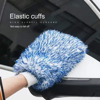 Перчатка для мытья автомобиля Мягкие Длинные волосы Толстый плюш Многоразовая Перчатка для мытья автомобиля Автомобильные Аксессуары Варежка для мытья автомобиля Перчатка для чистки автомобиля