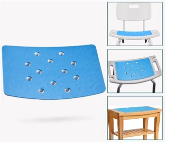 Подушка для стула для душа, нескользящая мягкая накладка с отверстиями, коврик для сиденья стула для душа, клейкая основа, противоскользящая резина EVA, S