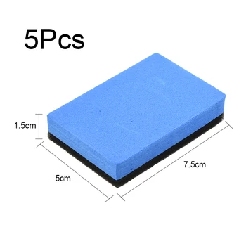 Полировальные подушечки, 5 шт. Керамический прямоугольник для вощения, синий + черный 7.5*5*1.5 Губки для покрытия автомобиля см, стеклянный Нано-аппликатор, полезные принадлежности