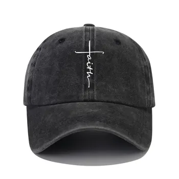 Потертая кепка с принтом Faith, винтажная шляпа для папы, модные женские и мужские бейсболки с изогнутыми полями, спортивные шапки для улицы, защита от солнца