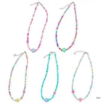 Привлекающее внимание Ожерелье-цепочка из бисера, Красочное ожерелье с Дофаминами, Радужные украшения