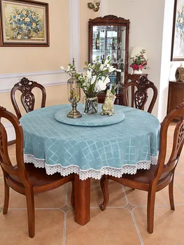 Простая современная сетчатая скатерть для поворотного стола, скатерть для обеденного стола из синели