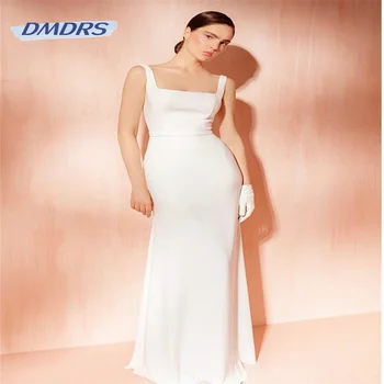 Простое свадебное платье с квадратным вырезом и рукавом-майкой длиной до пола, элегантное свадебное платье без рукавов, классическое платье Vestidos De Novia