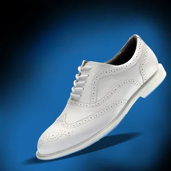 Профессиональные мужские тренировочные кроссовки для гольфа из белой натуральной кожи, мужские нескользящие кроссовки для гольфа, мужские дизайнерские кроссовки для гольфа, мужские кроссовки для гольфа