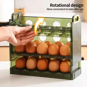 Прочный яйцо стеллаж для многоразового использования яйцо подставка полка большая емкость двери холодильника ПП яиц органайзер для хранения