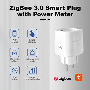 Разъем Gledopto Smart ZigBee PL-001Z 3.0 с измерителем мощности, контролем энергопотребления, настройкой таймера Tuya Smart Life, реле данных питания ЕС
