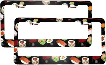 Рамки для японских суши номерных знаков 2 упаковки бирки для грузовиков Автомобильный декор Металлические Автомобильные Универсальные аксессуары с 2 отверстиями Завинчивающиеся крышки