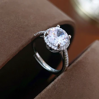 Регулируемое кольцо с круглым цирконием KAITIN для женщин, кольца на указательный палец с чувством дизайна, Модные роскошные ювелирные изделия, свидания