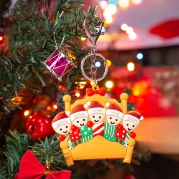 Рождественский брелок с индивидуальным именем, изготовленный на заказ брелок с буквенной биркой для рюкзака, Персонализированный брелок для ключей, украшения для семейного подарка дружбы
