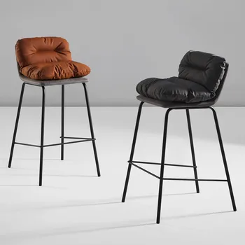 Роскошные скандинавские барные стулья для кухонной стойки, сексуальные Современные обеденные стулья, Кожаное барное кресло, Высокий табурет, мебель для домашнего бара