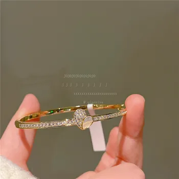 Синтетический муассанит алмаз Сладкой серии золотого цвета натуральный браслет из Фритиллярии с микро-инкрустацией из циркона браслет ювелирные изделия