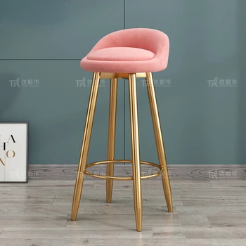 Стильный барный стул в скандинавском стиле, современные Высокие Золотые Ножки, Минималистичный Табурет для стойки, Дизайнерская Мебель для гостиной Barkrukken