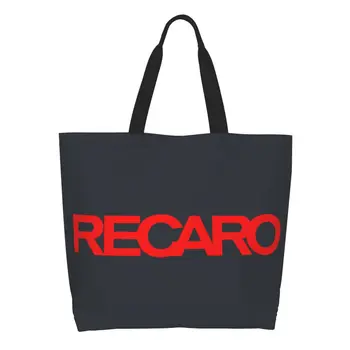Сумки для покупок с логотипом Recaros, сумки для покупок с продуктами, женские модные холщовые сумки для покупок через плечо, сумки большой емкости