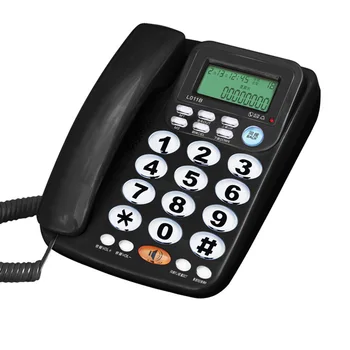 Телефон с большой кнопкой и динамиком для пожилых людей, проводной телефон с определителем номера, Громкая связь, Стационарные телефоны для дома
