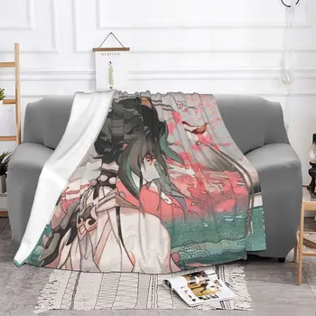 Ударные одеяла Xiao Genshin, фланелевые Зимние многофункциональные теплые пледы для дома, спальни, Плюшевое тонкое одеяло