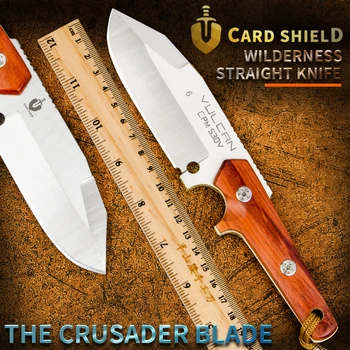 Уличный нож Crusader Forge S30V из стали, охотничий нож, Тактический короткий нож, нож для выживания в дикой природе, Саблезубый фруктовый нож