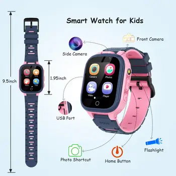 Умные часы Детские умные часы 1,54 дюйма Шагомер будильник Детские часы с дистанционным мониторингом Подарки на день рождения для детей
