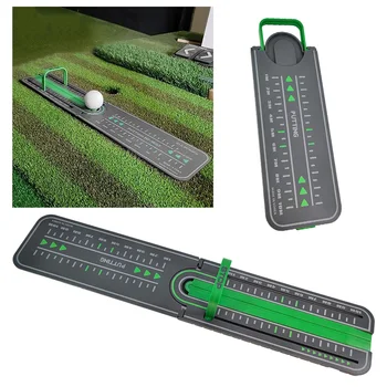 Упражнение для точного определения дистанции при игре в гольф, коврик для выравнивания при игре в гольф, зеленый коврик для гольфа, мини-учебные пособия, инструменты для практики