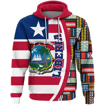 Флаг Африки Либерия Мадагаскар Мозамбик Зимбабве Толстовка с 3D принтом Мужская верхняя одежда для взрослых Рубашка Пуловер Толстовка Куртка Джемпер