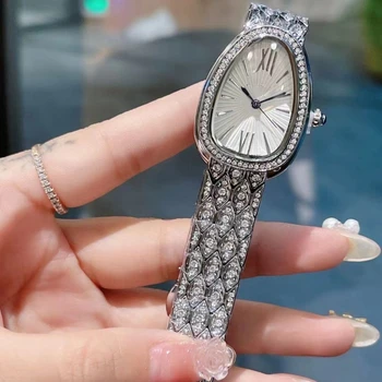 Часы Goddess, кварцевые часы со змеиным бриллиантом, водонепроницаемые Модные Бренд класса Люкс